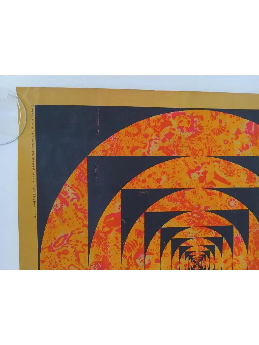 Vintage Original Psychedelic Geometric Poster 1968 David Friedman Blackllight - Picture 3 of 6
